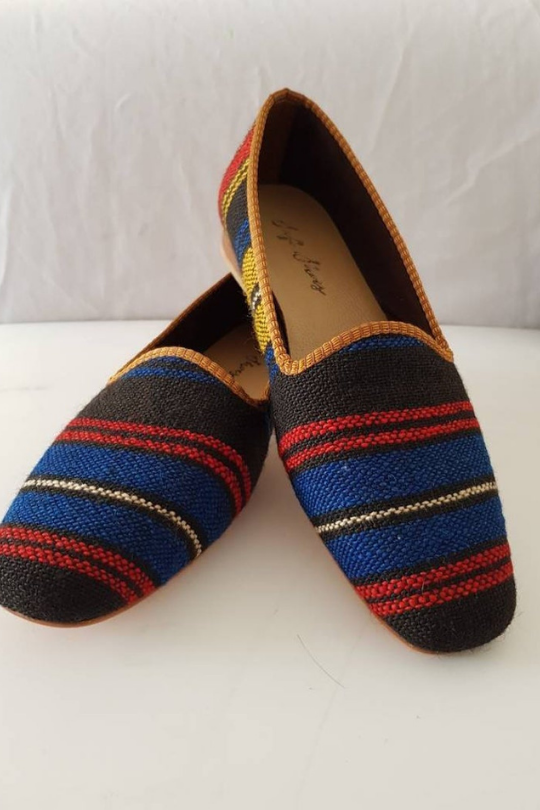 Handmade Kilim Shoes Vintage Loafher Shoes