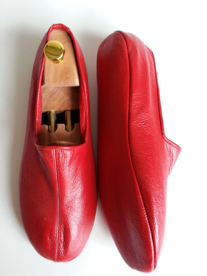 Red Leather indoor slipper
